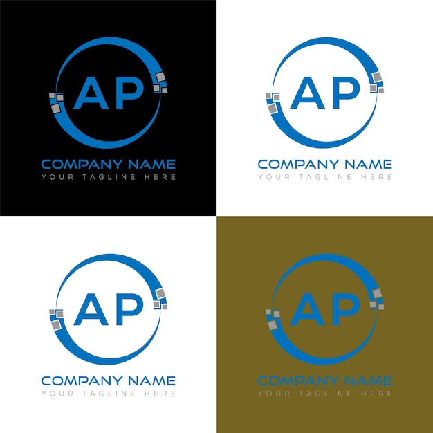 AP initial modern logo design vector icon template