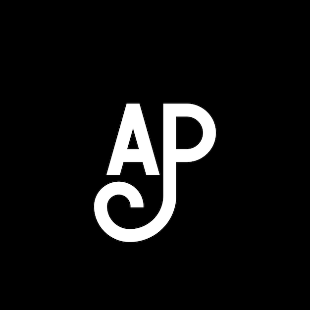 Vector ap letter logo design on black background ap creative initials letter logo concept ap letter design ap white letter design on black background a p a p logo