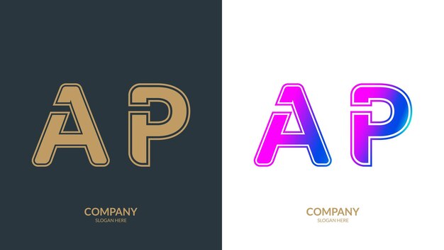 Vector ap letter logo template illustratieontwerp