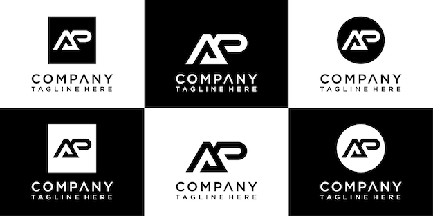 Ap lettere monogramma logo design