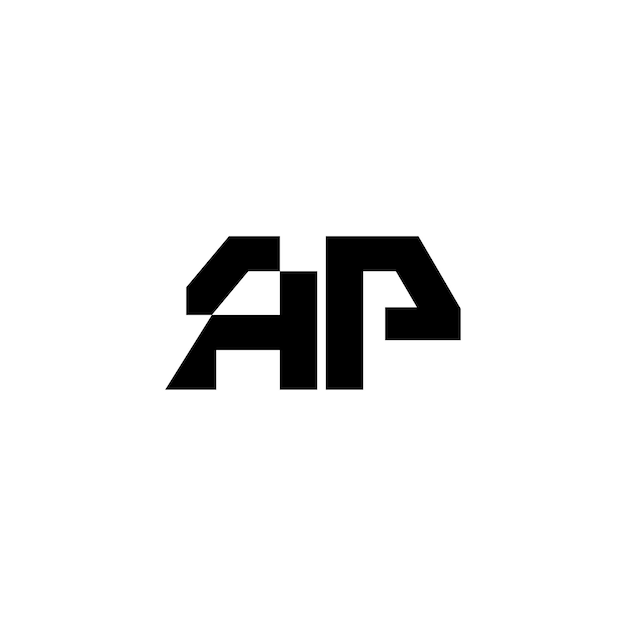 Vettore ap monogramma logo design lettera testo nome simbolo monocromo logotipo carattere alfabetico logo semplice