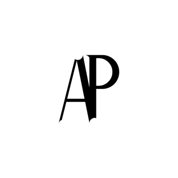 Ap monogramma logo design lettera testo nome simbolo monocromo logotipo carattere alfabetico logo semplice