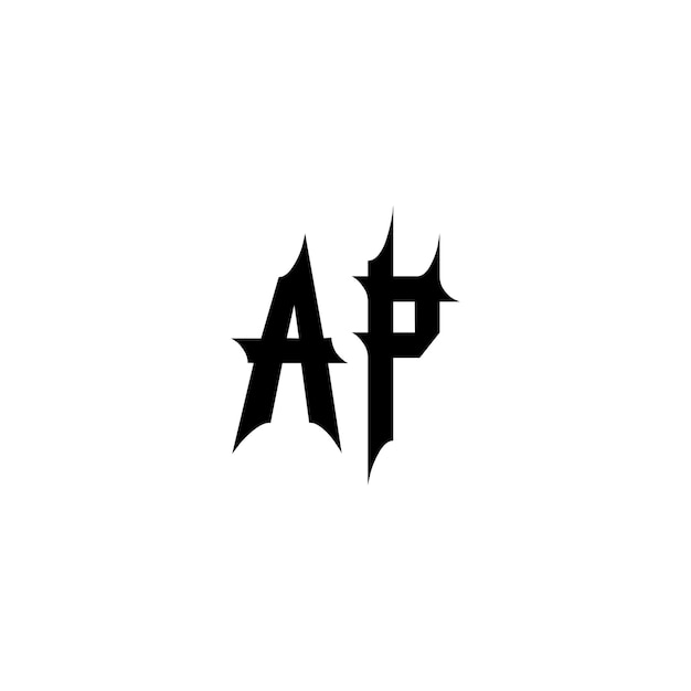 AP monogram logo design letter text name symbol monochrome logotype alphabet character simple logo