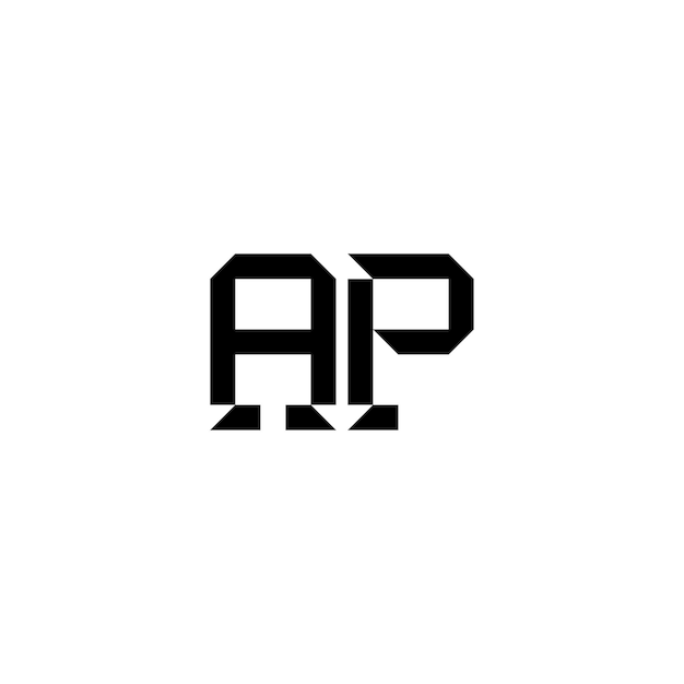 Vector ap monogram logo ontwerp letter tekst naam symbool monochrome logotype alfabet karakter eenvoudig logo