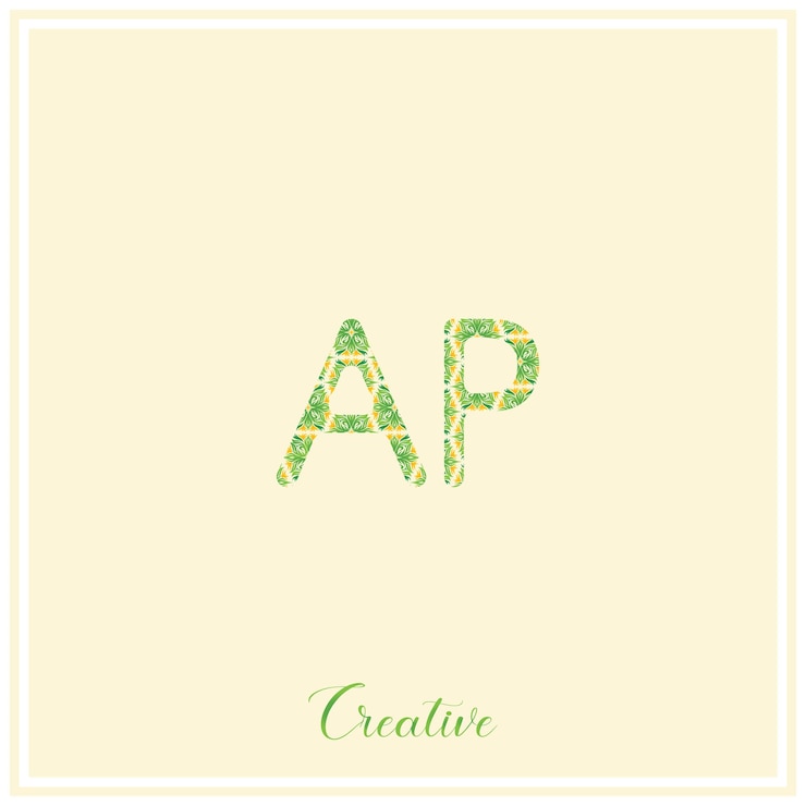 वेक्टर ap natural green logo latter logo design vector illustration creative logo minimal logo monogram