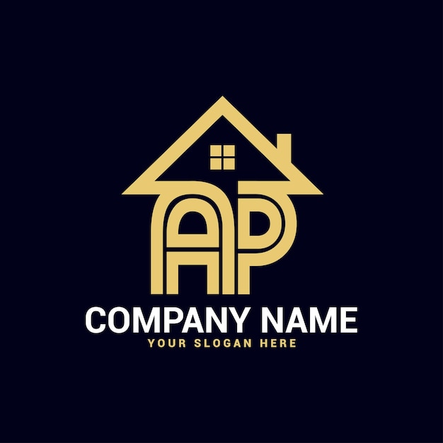 Ap, pa real estate letter logo vector template