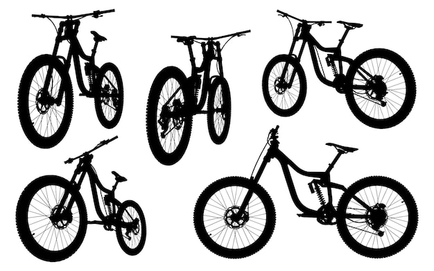 Vector ap002mtb mountain bike silhouettes collection