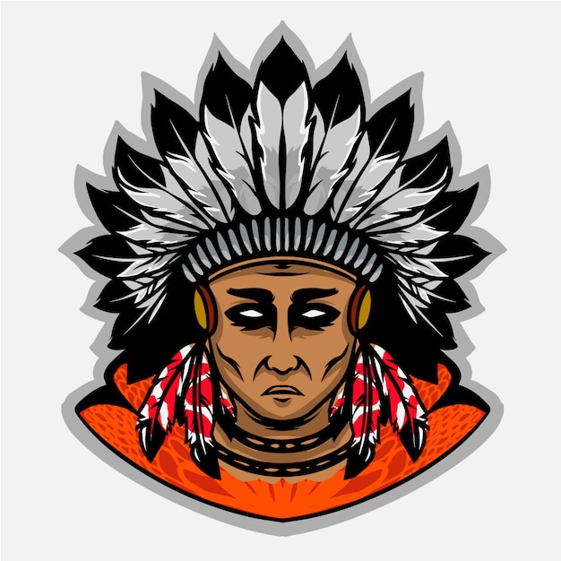 Vector apache head mascot