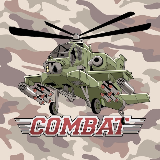 Apache helikopter militaire vectorillustratie