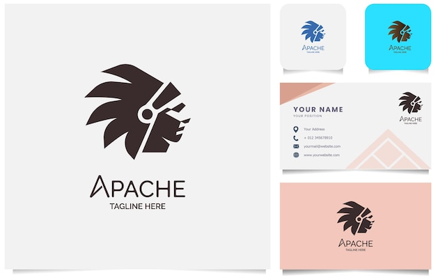 Дизайн шаблона логотипа индейских племен apache для бренда или компании и других