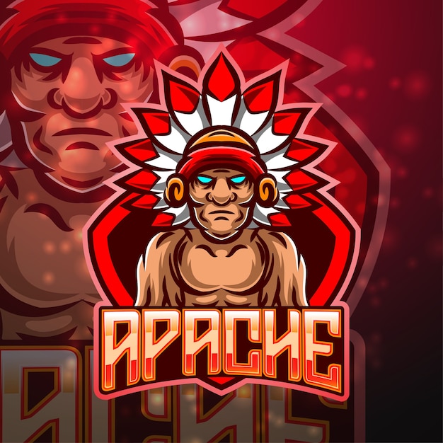 Apache sport mascotte logo ontwerp