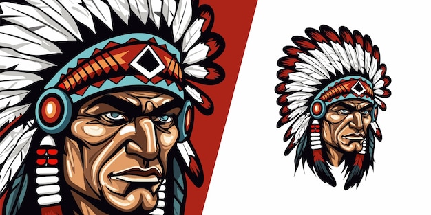 Apache Thunder Dynamic Native American Mascot-logo voor sportversterker Esports