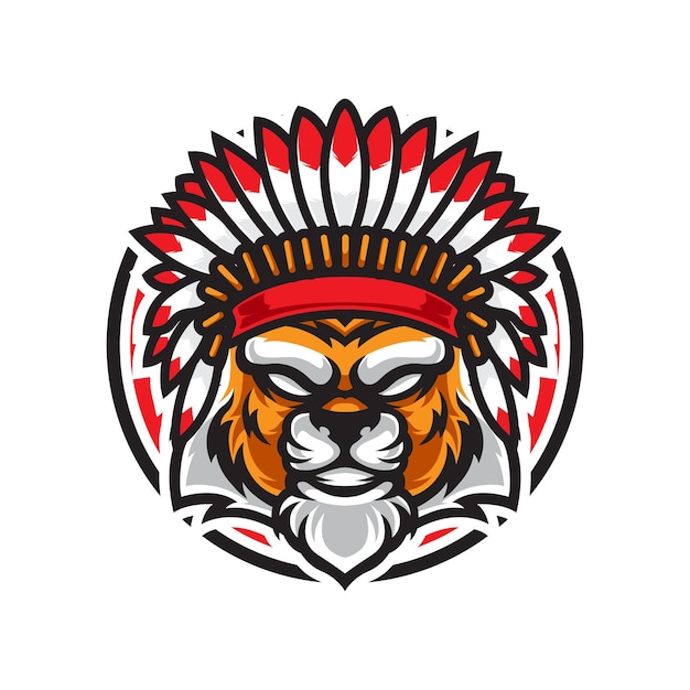 Apache Tiger Head Mascot Logo