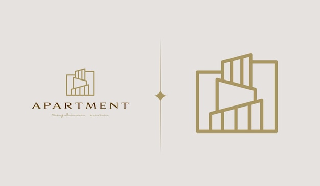 アパートの建物のロゴのテンプレート ユニバーサル クリエイティブ プレミアム シンボル ベクトル図