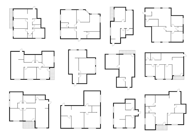 Vector apartment floor plans house room layout