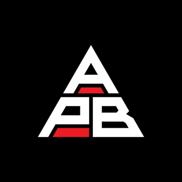 APB triangle letter logo design with triangle shape APB triangle logo design monogram APB triangle vector logo template with red color APB triangular logo Simple Elegant and Luxurious Logo
