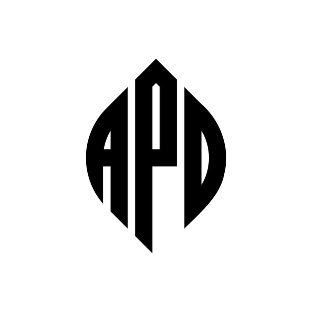 APD cirkel letter logo ontwerp met cirkel en ellips vorm APD ellips letters met typografische stijl De drie initialen vormen een cirkel logo APD Circle Emblem Abstract Monogram Letter Mark Vector