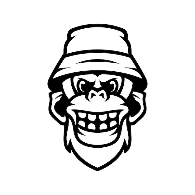 Ape bucket hat Outline