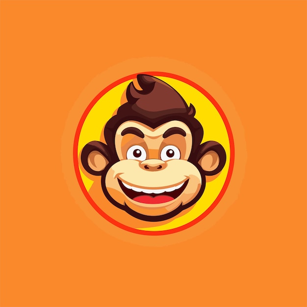 Ape cartoon head monkey logo for sport club or team