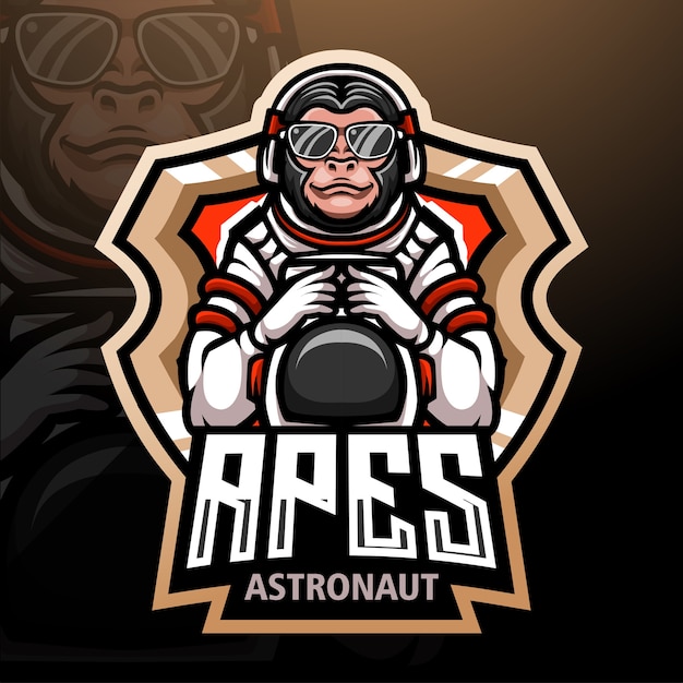 Ape esport logo mascotte ontwerp