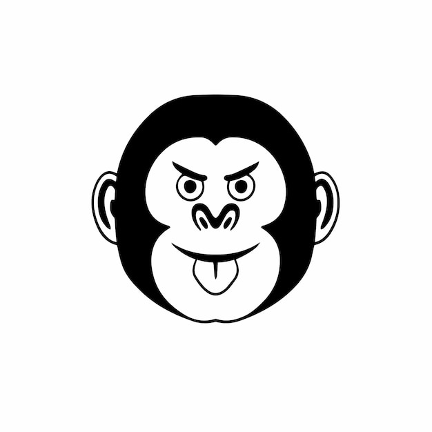 Ape head logo tattoo design stencil vector illustration