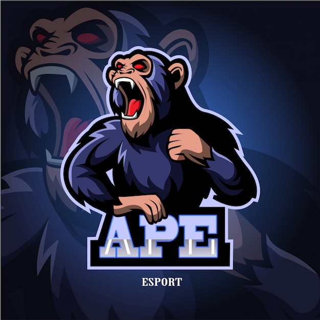 Ape mascot esport logo  .