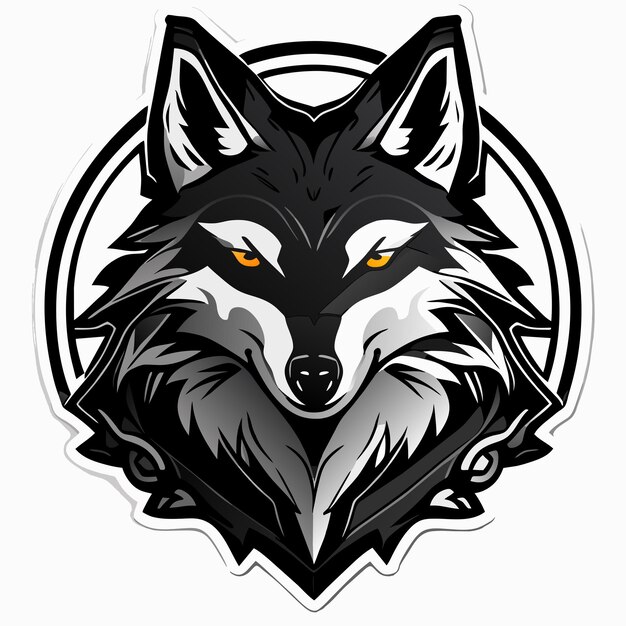 Apennine wolf sticker illustration