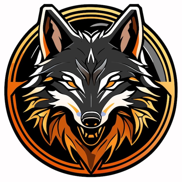 Vector apennine wolf sticker illustration