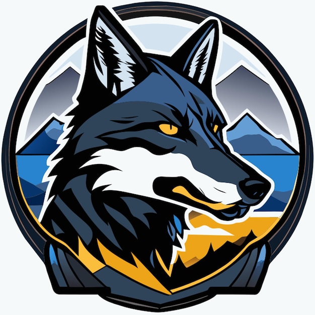 apennine wolf sticker vector illustration