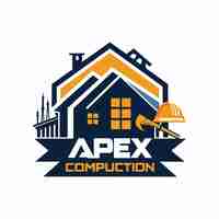 Vector apex construction company logo