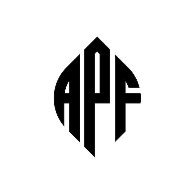 Apf cirkel letter logo ontwerp met cirkel en ellips vorm apf ellips letters met typografische stijl de drie initialen vormen een cirkel logo apf circle emblem abstract monogram letter mark vector