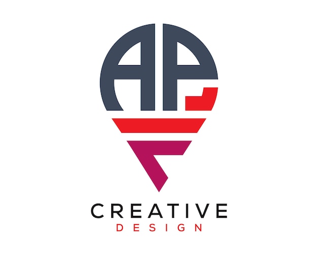 APF letter location shape logo design