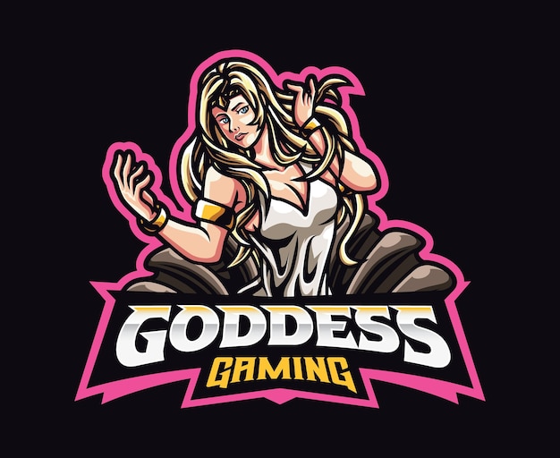 Vector aphrodite goddess mascot logo design