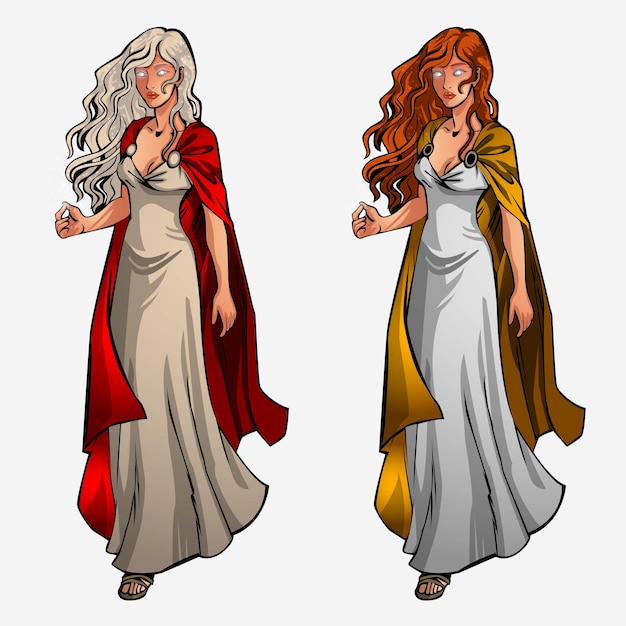 Aphrodite queen mascot character design