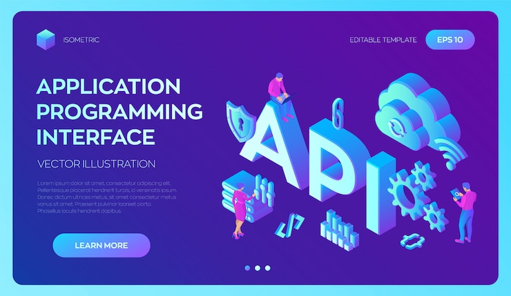 Vector api. application programming interface. software development tool, information technology concept.