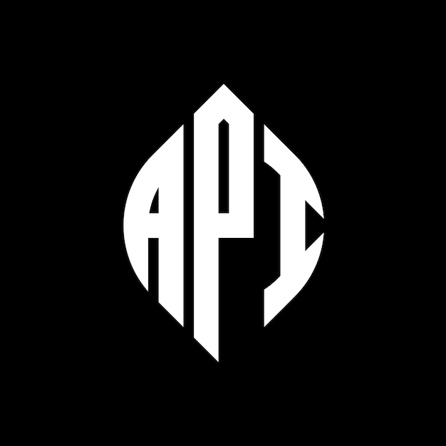 API круг буква дизайн логотипа с круговой и эллипсовой формой API эллипсовые буквы с типографическим стилем Три инициалы образуют круг логотипа API Круг эмблема абстрактная монограмма буква знак вектор.