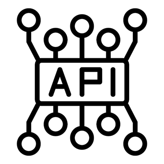 Vector api-codepictogram overzicht api-code vectorpictogram voor webontwerp dat op witte achtergrond wordt geïsoleerd