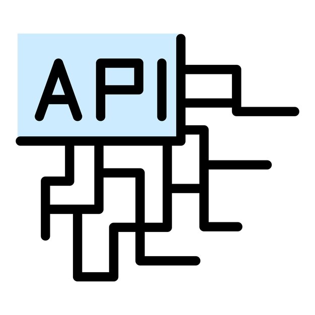 Vector api digitaal netwerkpictogram overzicht api digitaal netwerk vector pictogram voor webdesign geïsoleerd op witte achtergrondkleur plat