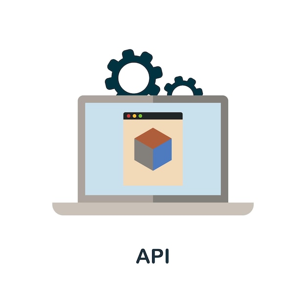 Api flat icon Color simple element from fintech collection Creative Api icon for web design templates infographics and more