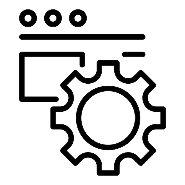 API 歯車アイコン白い背景に分離された Web デザインの概要 Api 歯車ベクトル アイコン