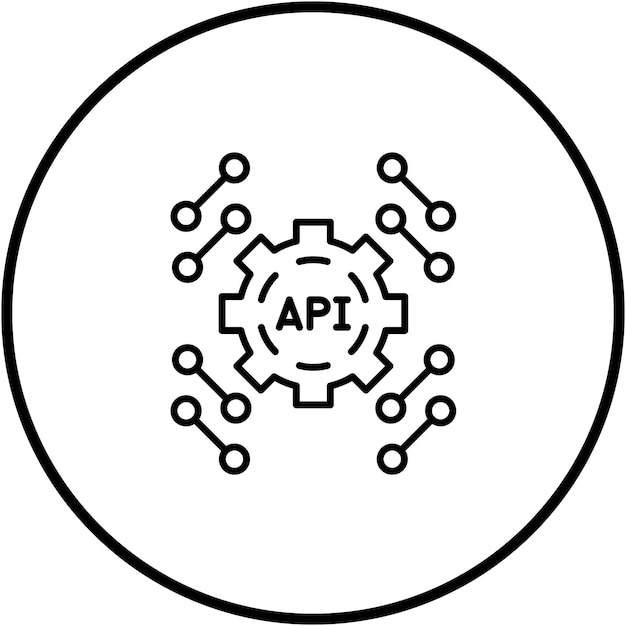 Api 아이콘 터 이미지는 Fintech에 사용할 수 있습니다.