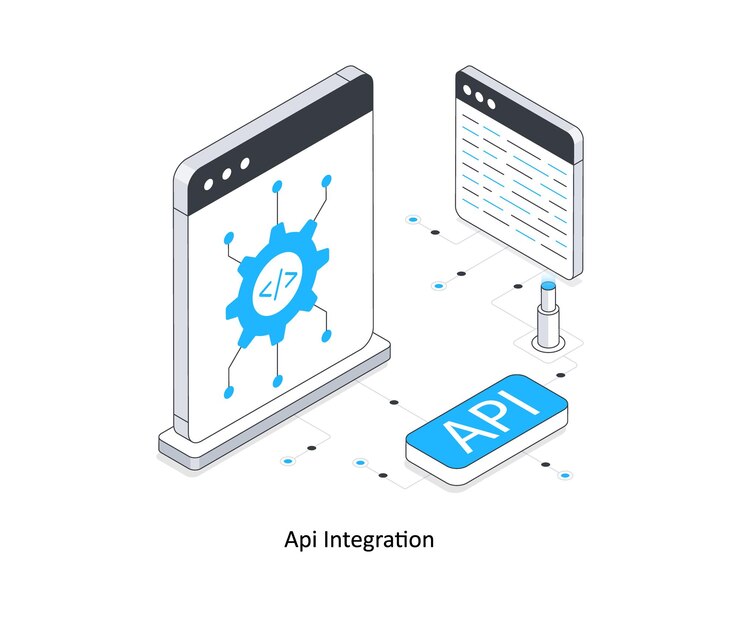 Vector api integration isometric stock illustration eps file stock illustration