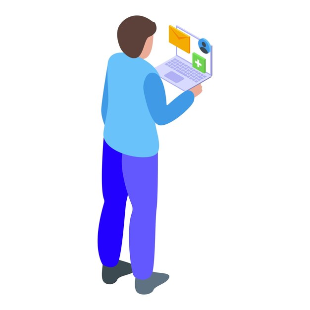 API manager pictogram isometrische vector Datatechnologie Webbedrijf