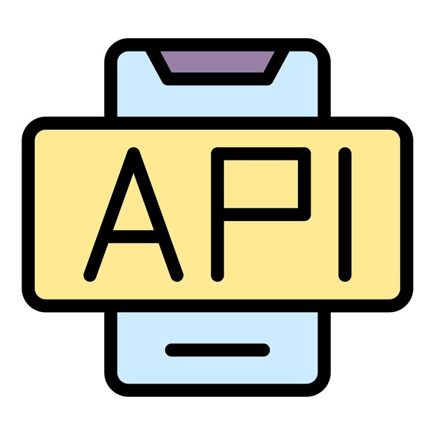 Api smartphone pictogram Overzicht Api smartphone vector pictogram voor webdesign geïsoleerd op witte achtergrondkleur plat