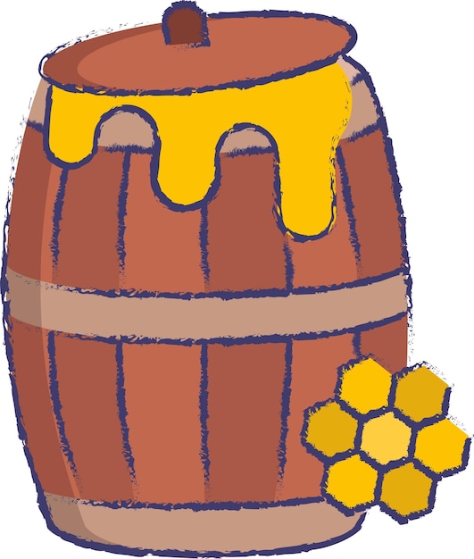 Apiary Barrel hand drawn vector illustration