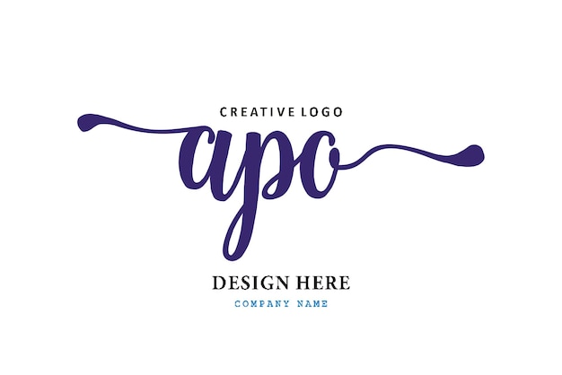 APO lettering logo is simple easy to understand and authoritative