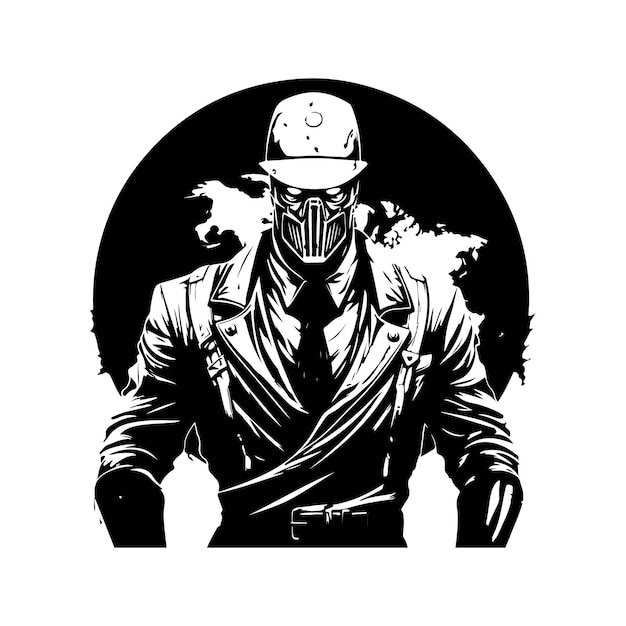 Vector apocalyptic ranger of truth vintage hand drawn illustration