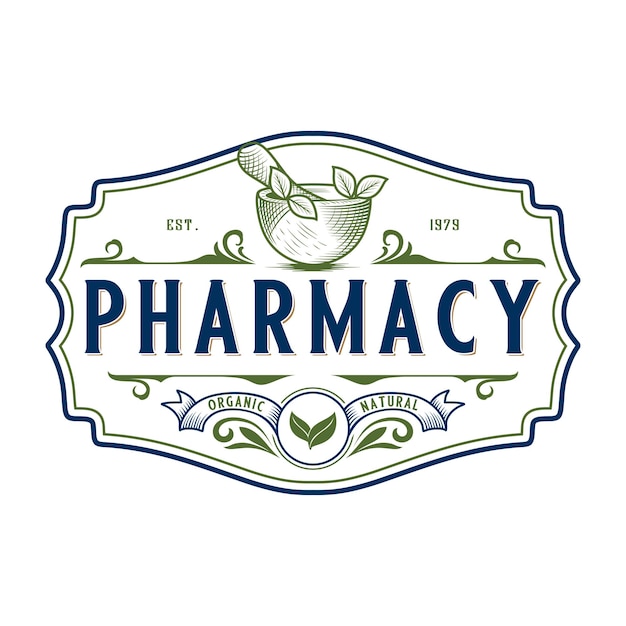 Vector apothecary vintage retro logo