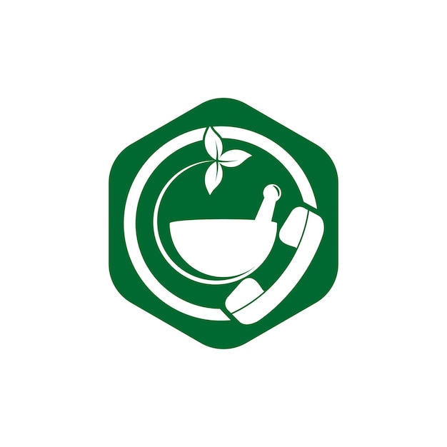 Apotheek oproep vector logo ontwerpsjabloon
