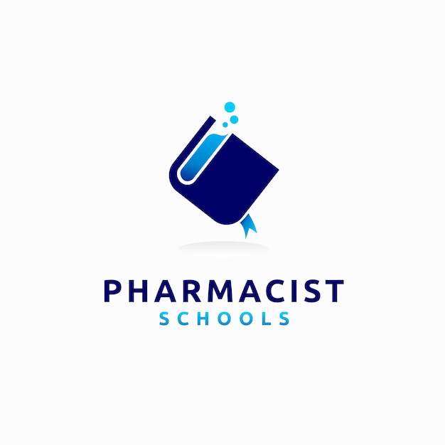 Apotheker scholen logo met lab concept